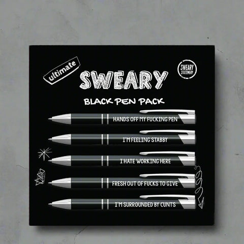 Image of The Ultimate Sweary Pen Pack Black
