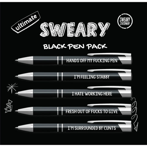 Image of The Ultimate Sweary Pen Pack Black