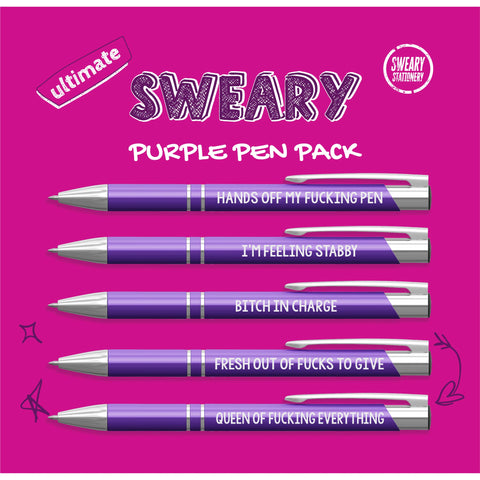 Image of The Ultimate Sweary Pen Pack Purple