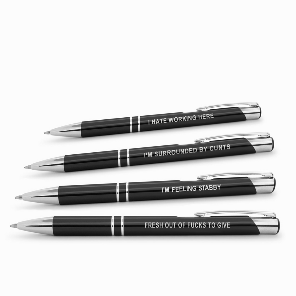 Fresh out of Fucks Pen Set (funny, sweary, office, gift)
